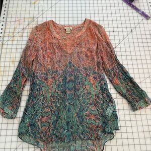 Lucky Brand Crinkle Chiffon top